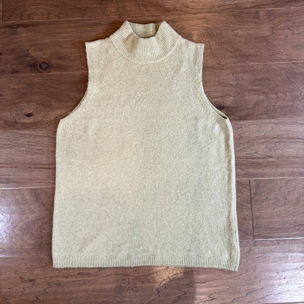 Tahari Women's Size L Sleeveless Mock Neck Knit Sweater Top Sage - Picture 2 of 6